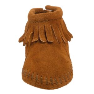 Minnetonka-Velcro-Back-Flap-Bootie-(Infant-Toddler)-brown-front
