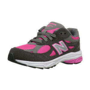 New Balance KJ990 Lace Up Running Shoe dark grey pink