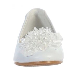Flats with Crystal Bead Bow white front