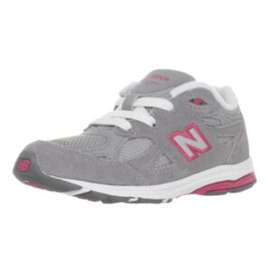 New Balance KJ990 Lace Up Running Shoe Infant Toddler grey pink
