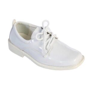iGirlDress Boys Patent Dress Oxford Shoes white