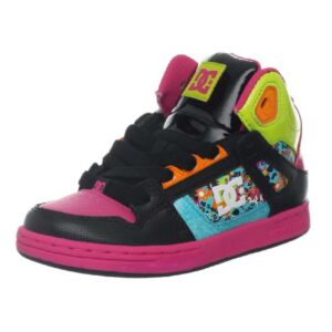DC Rebound SE Skate Sneaker Little Kid Big Kid black crazy pink