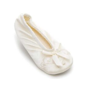 Isotoner Satin Pearl Ballerina Girls Slippers