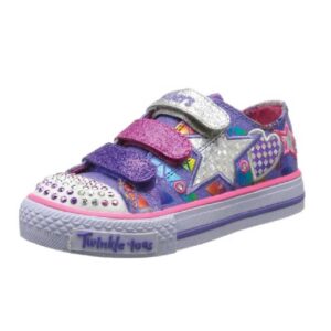 Skechers Kids TWINKLE TOES Classy Sassy Sneaker with Blinking Lights Little Kid purple